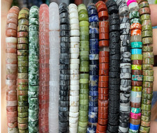 3x6mm Assorted Gemstones Rondelle Heishi Spacer Loose Beads for Jewelry Making
