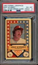 1983 Perma-graphics All-star Credit Cards Baseball Mike Schmidt Gold PSA 6