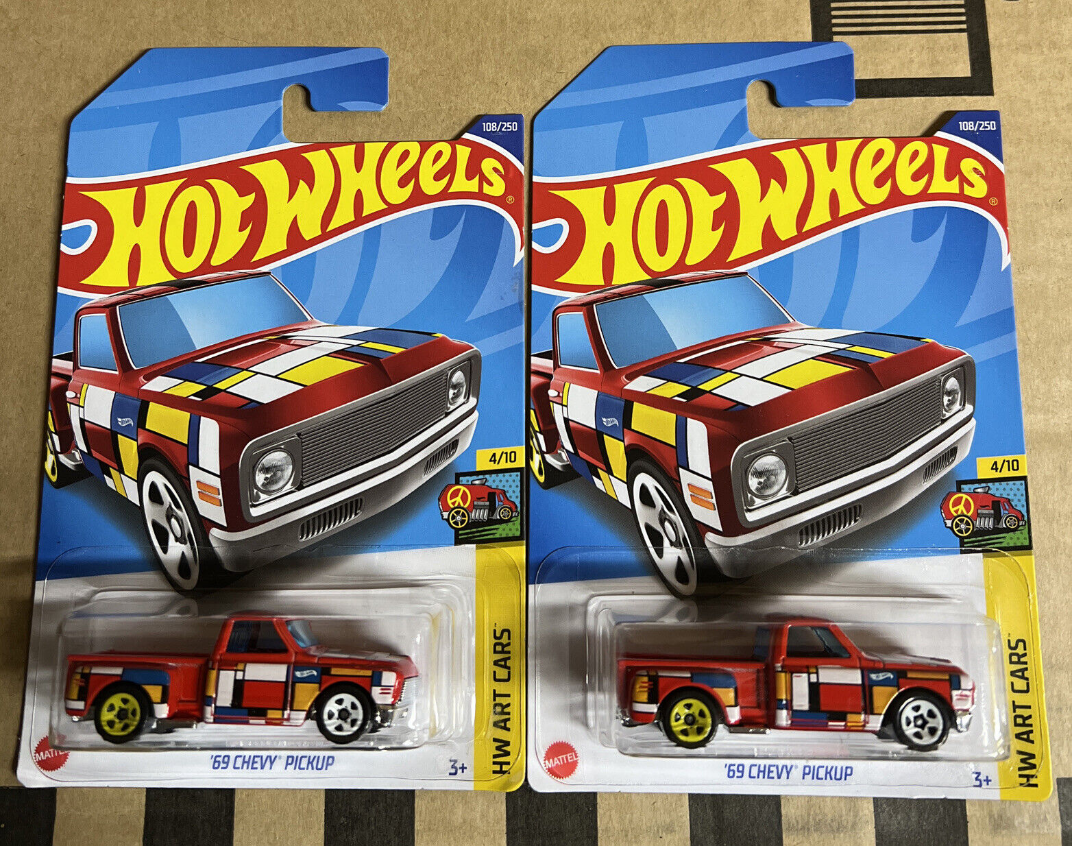 2022 Hot Wheels - Art Cars - '69 Chevy Pickup - 108/250 - Lot Of 2