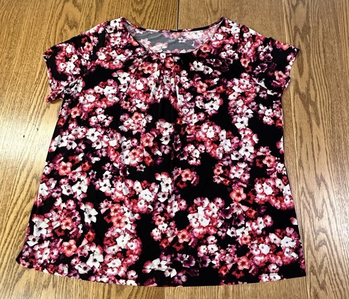 Women’s Plus Size 2XL Bright Colors Pink Black Liquid Knit B50 - Picture 6 of 9