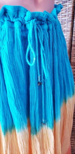 Boho Hippie Vintage Sonnenuntergang Baumwolle Gaze Besenstiel Crinkle Rock M/L verstellbar - Bild 3 von 5