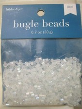 Glass bugle Beads white colors size 10/0 ,20 grams.