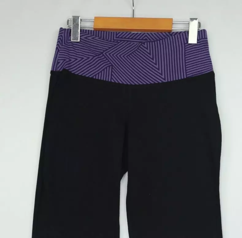 Old Navy Active Leggings Womens Size M 8/29 10/30 Black Purple Yoga Pants