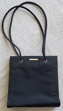 Nine West Black Shoulder Bag/Purse w/ 3 Inner Pockets, Animal Print Interior 10"