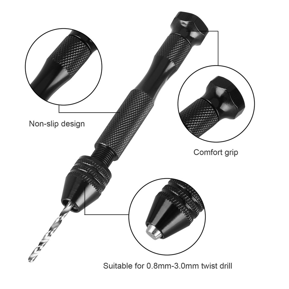 31PCS Precision Pin Vise Hobby Micro Drill Bits Mini Micro Hand Rotary ...