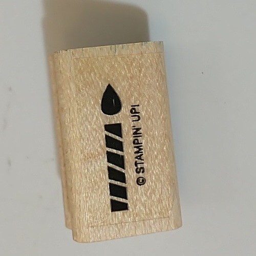 Candle Birthday Rubber Stamp Wood Mount 1.25