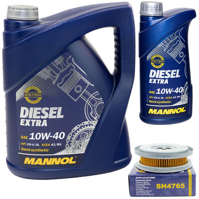 MANNOL Diesel EXTRA 10W40 API CH-4/SL 6 Liter + Ölfilter SH4765 für Mercedes