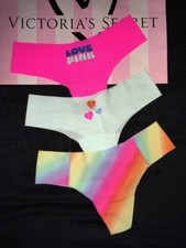NWT Victorias Secret PINK No-Show Seamless Thong Panties -LOT OF 3- Medium M NEW