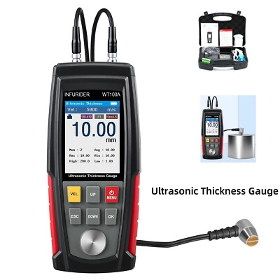 Digital Ultrasonic Thickness Gauge Meter Tester 1-225mm for Metal Steel Plastic