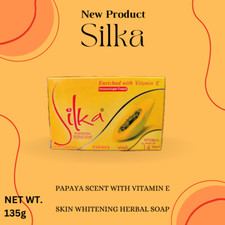 Silka Whitening Herbal Papaya Soap with VitaRich Actives 135g 8-pack 