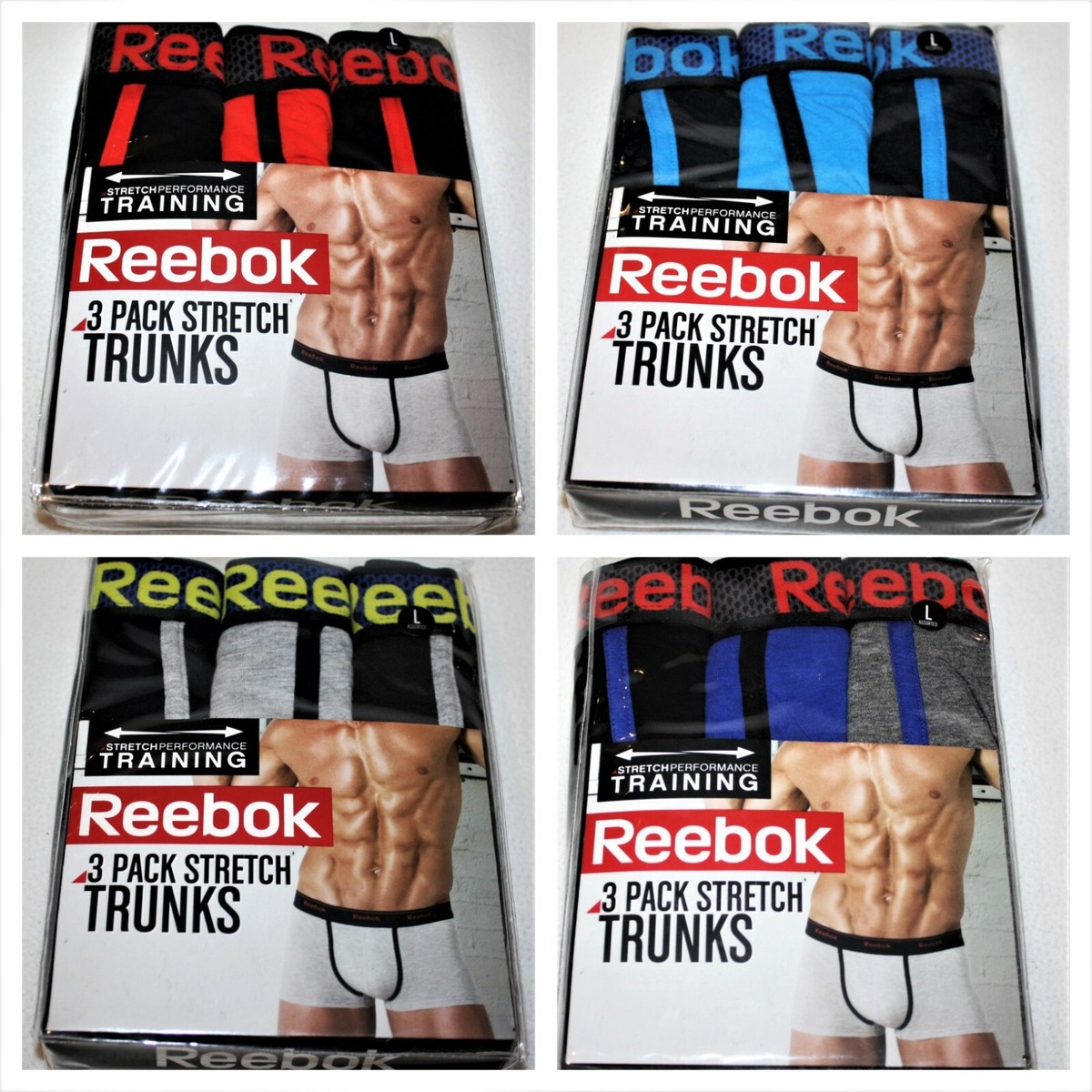 reebok men's cotton stretch boxer brief 3 pack