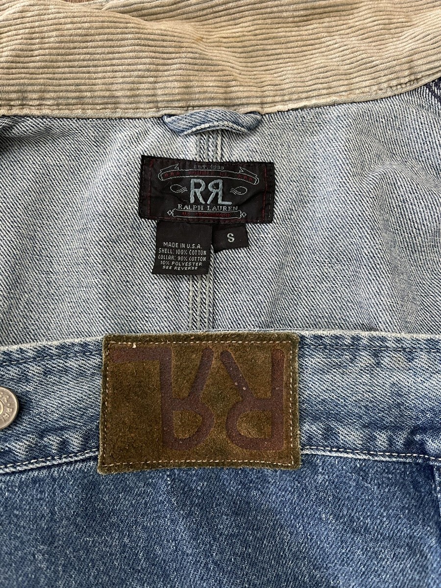 Vintage RRL Ralph Lauren Corduroy Collar Denim Jean Jacket Vintage RRL Ralph Lauren Corduroy Collar Denim Jean Jacket