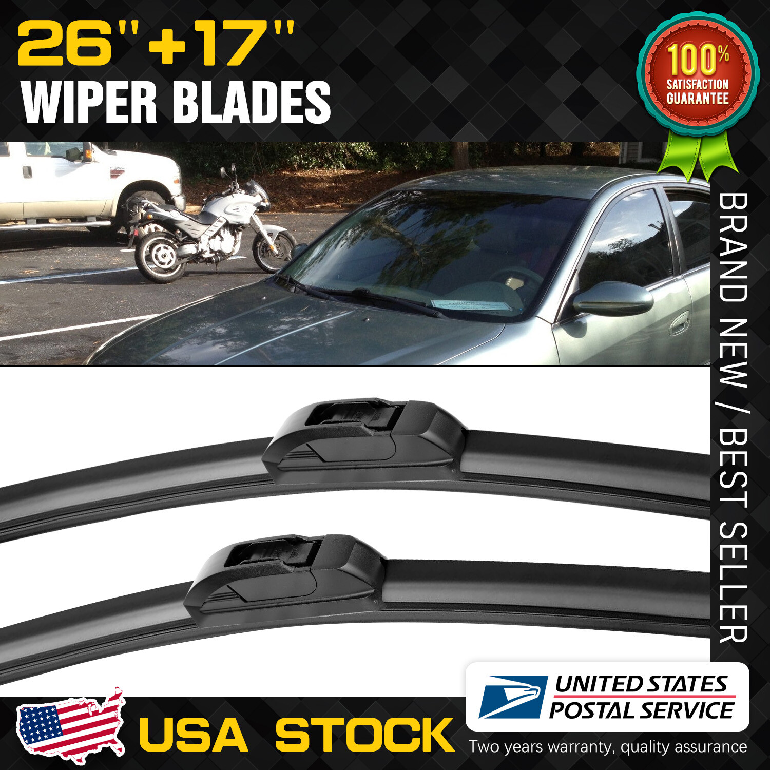 Premium All-Season Durable Quiet Windshield Wipers 26
