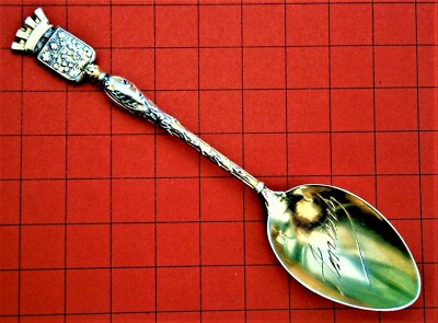 SC71* Vintage gepunzt Gold vergoldet Silber French Amiens graviert Souvenir Löffel 