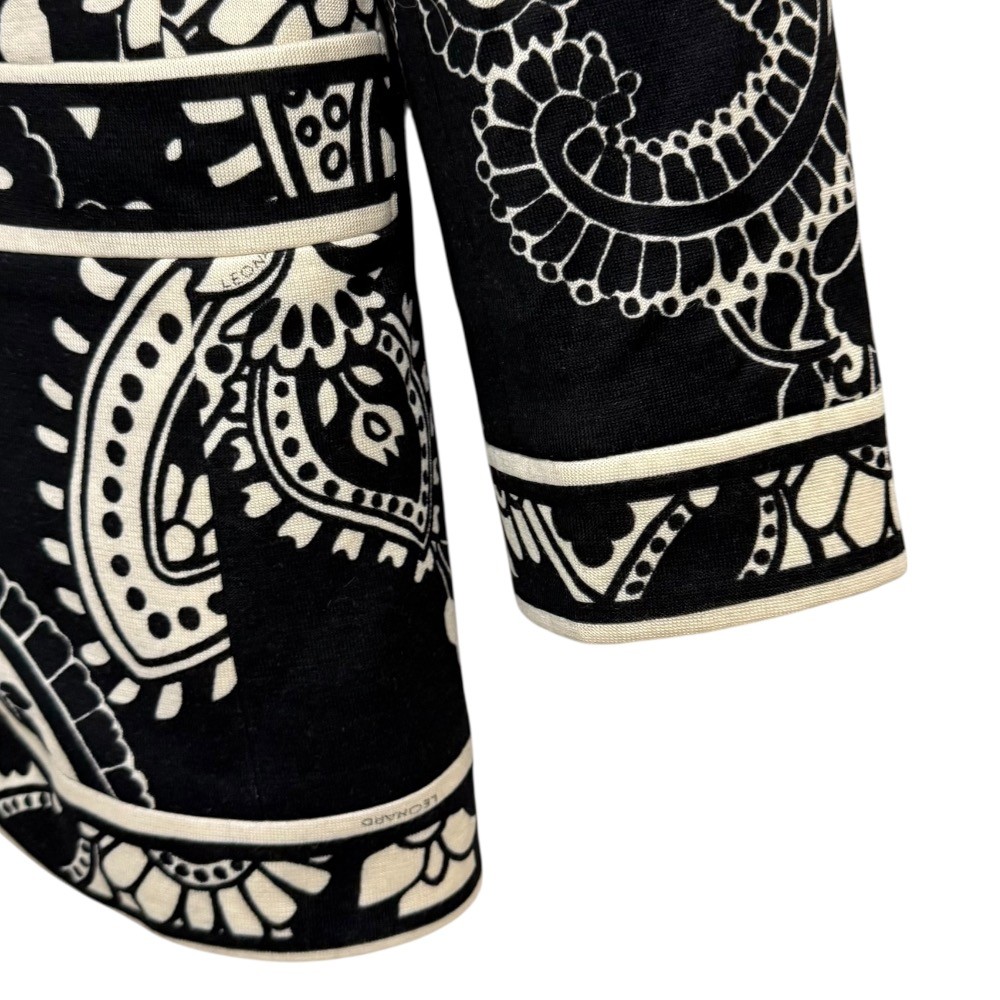 LEONARD Paisley Pattern Collarless Jacket Size 9A… - image 4