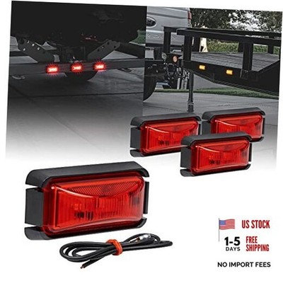 TRUE MODS 4pc 2.5'' LED Trailer Marker Light w/[DOT FMVSS 4 Pack Red Black Bezel
