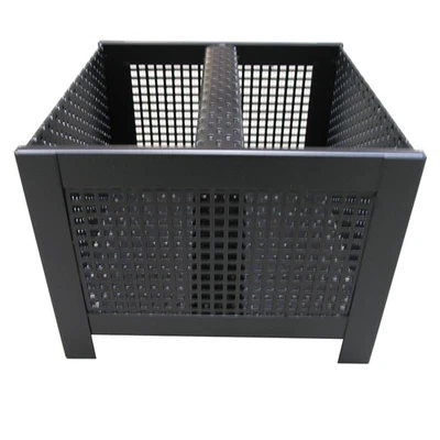 MELINA24 Cesta de pellets cuadrada estufa sueca cesta de chimenea cesta de combustión cesta de combustión cesta de combustión de pellets