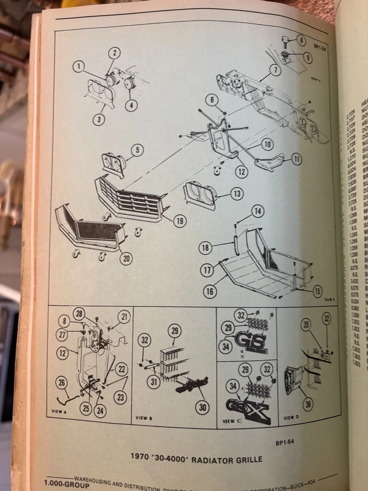 Modelos manuales de piezas Buick Illustrated Thru 1975 - usados 1970 1972 GS GS350 GS455 Foto 4 de 4