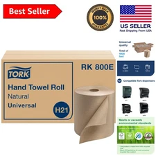 Natural Recycled Paper Towels - 6 Rolls x 800ft for H21 Dispenser - Eco-Friendly