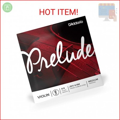 D'Addario Prelude Violin Single E String, 4/4 Scale, Medium Tension