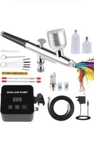 Airbrush Kit with Mini Compressor 25 PSI Dual Action Airbrush 0.2 0.3 0.5mm