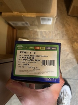 Sporlan TXV EFVE 1 C 1/4 x 1/2 ODF SolderStrainer 1/4ODF EXT EQ30''CapillaryTube