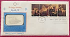 Proof 0.999 Silver Bar & First Day Cover July 4, 1776 Bicentennial RARE