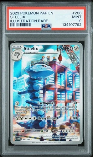 2023 Pokémon, PAR EN-Paradox Rift, STEELIX, 208, Illustration Rare, PSA 9, MINT