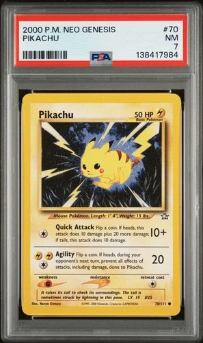 2000 POKEMON NEO GENESIS #70 PIKACHU PSA 7