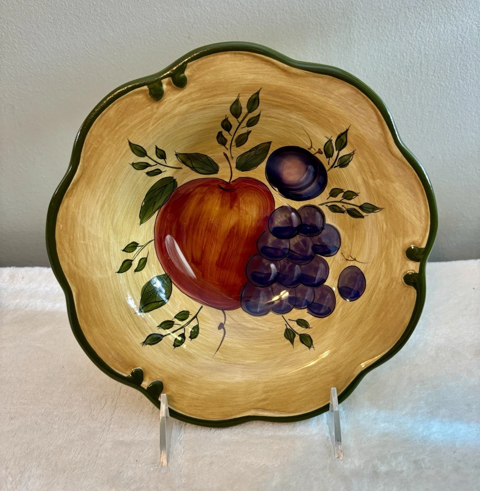 Home Trends GRANADA Cereal/Sopa Tazón Set Lote 4, 8.25” Fruta Manzana Uvas ¡En muy buena condición!! Foto 2 de 4