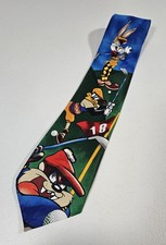 Vintage 90  s Looney Tunes Taz Bugs Bunny Golf Necktie