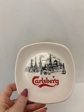 Vintage Carlsberg Copenhagen Ceramic Ashtray Pub Nut Dish Bar Plate 5.5”
