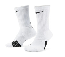 Nike Elite Basketball Crew Socks SX7622-100 White/Black Men's Large 8-12