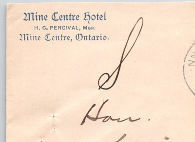 1899 Mine  Centre Hotel Advertising Cover Mine Centre Ontario