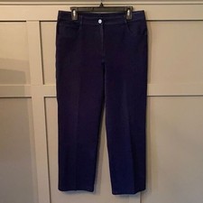   St. John Navy Blue Straight Leg High Rise Pants Size 8