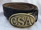 Civil War Confederate CSA Belt Buckle Oval SOLID Brass 50 In Belt