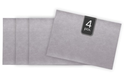 ASA Selection VEGAN LEATHER Tisch-Set 4er Set Kunstleder Silbergrau 46 x 33 cm