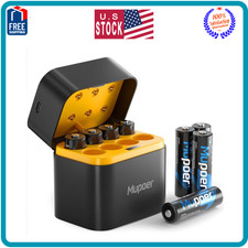 Rechargeable AA Lithium Batteries, 3000mWh 1.5V, 8Pack with Charger  Case