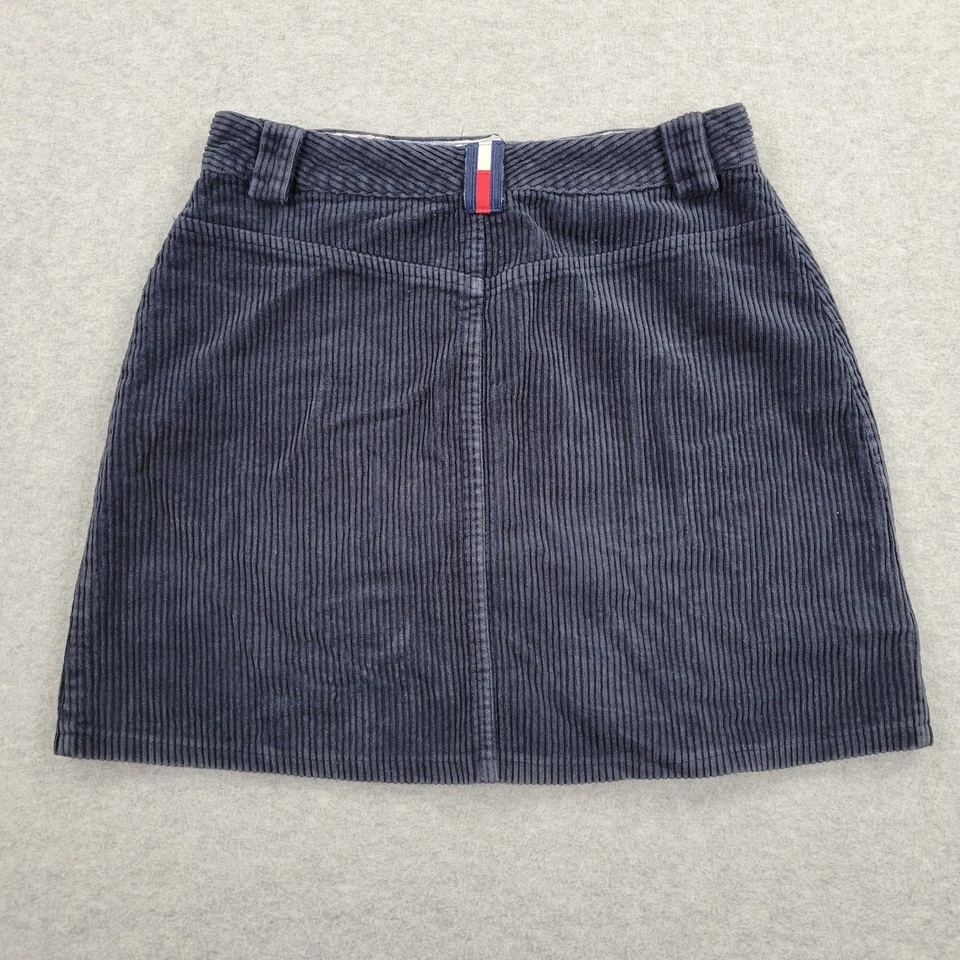 Tommy Jeans De Colección Falda Mujer 8 Negro Pana Línea A Años 90 Foto 2 de 4