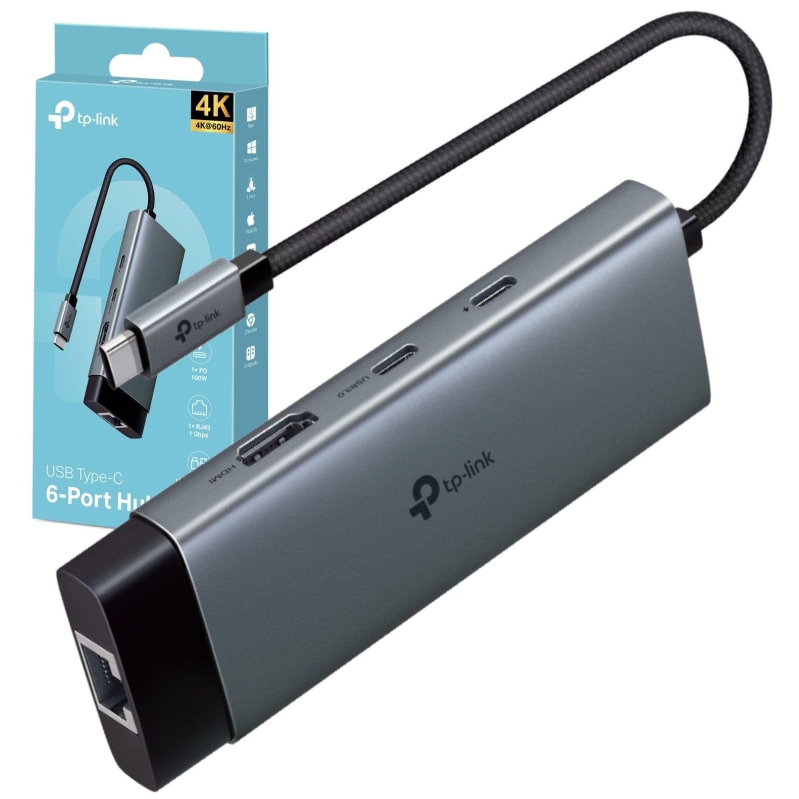 TP-Link UH6120C 6-in-1 USB C Hub, USB C to HDMI Docking Station, 4K 60Hz HDMI Ad