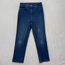 Gloria Vanderbilt Jeans Womens 10 Blue Amanda Straight High Rise Stretch Denim
