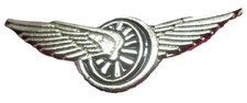 Winged Flying Wheel Pin Badge Cyclist Speed & Freedom Biker