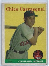 1958 Topps #55 Chico Carrasquel, shortstop, Cleveland Indians, VG+