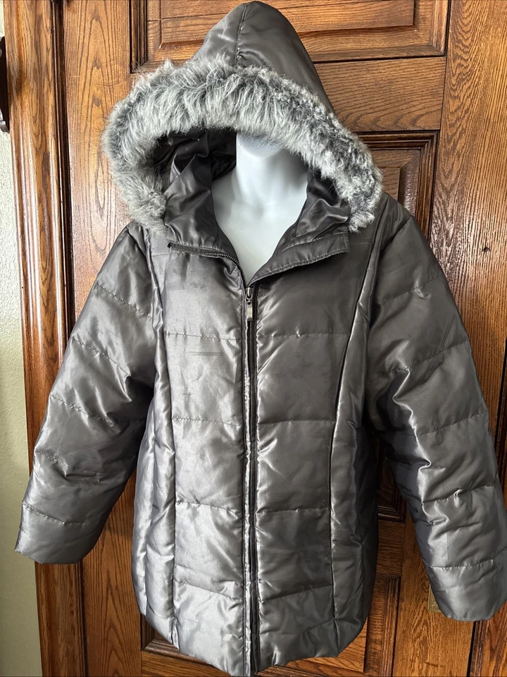 Parka acolchada con capucha gris peltre NORTH CREST para mujer, talla XL Foto 2 de 4