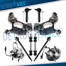 10pc RWD Front Knuckle Wheel Hubs Tie Rods Sway Bar for Yukon Escalade Avalanche