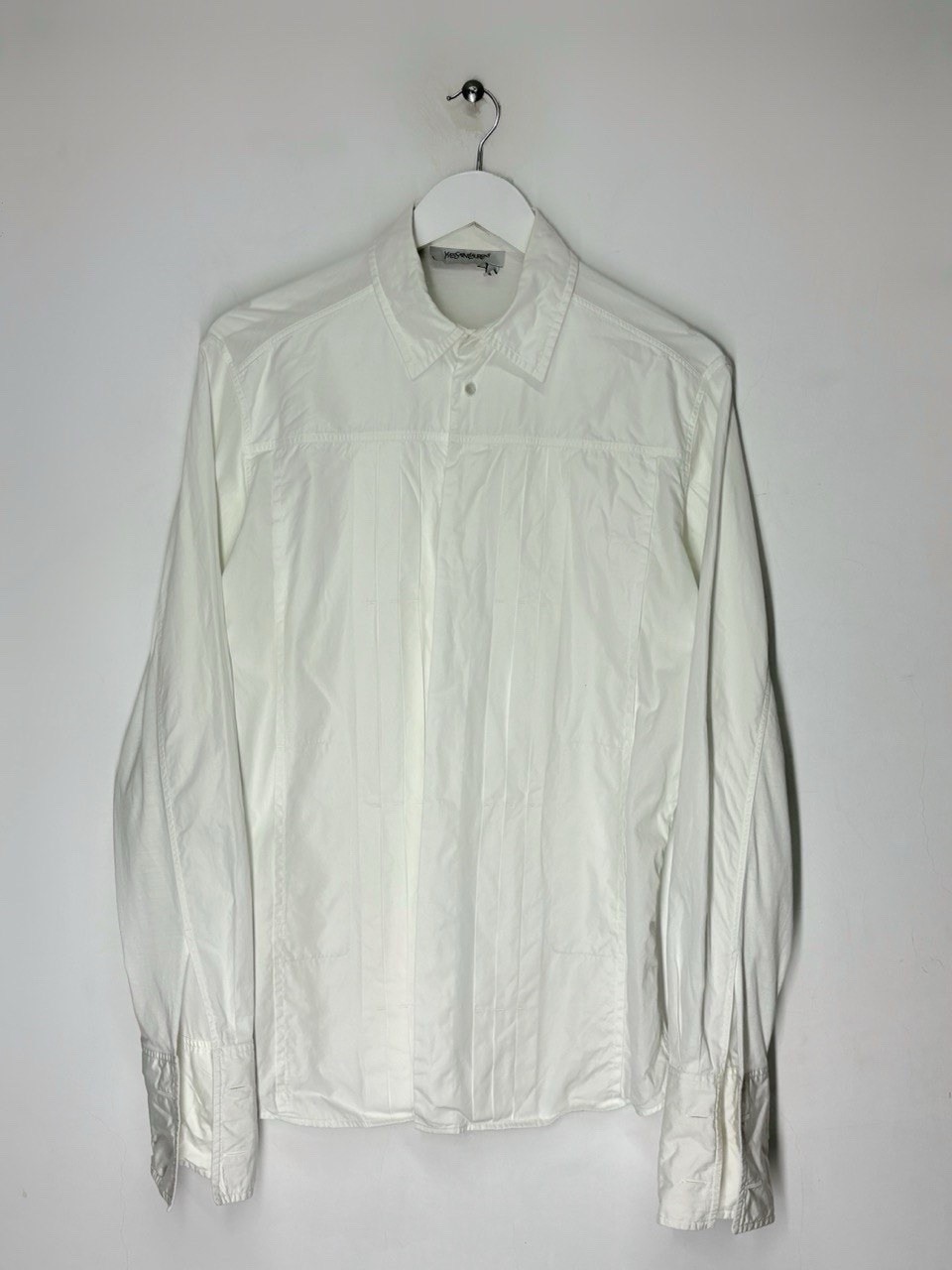 Yves Saint Laurent by Tom Ford 2000s Early Vintage Pleated Dress Shirt Size 39