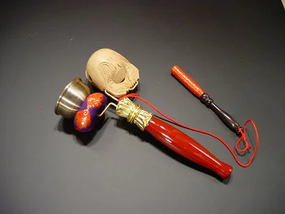 Inkin Mokugyo Set, Vermilion Pattern