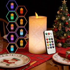 Velas LED sin llama parpadeantes velas falsas/velas de pilar remoto mesa para el hogar