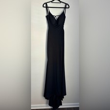 La Femme Strappy Backless Sweetheart Maxi Gown Prom Dress Black Size 6