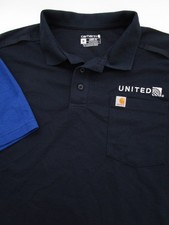 Mens XL Carhartt United Airlines Shirt Polo Pocket